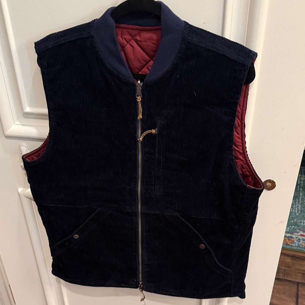 Men's Navy Corduroy Vest